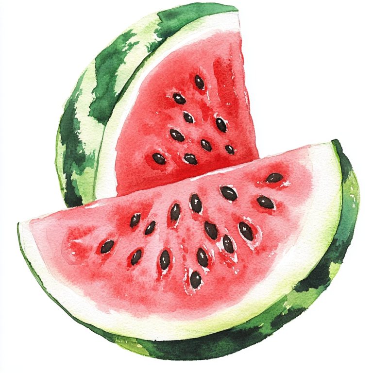 Watercolor Watermelon Slice