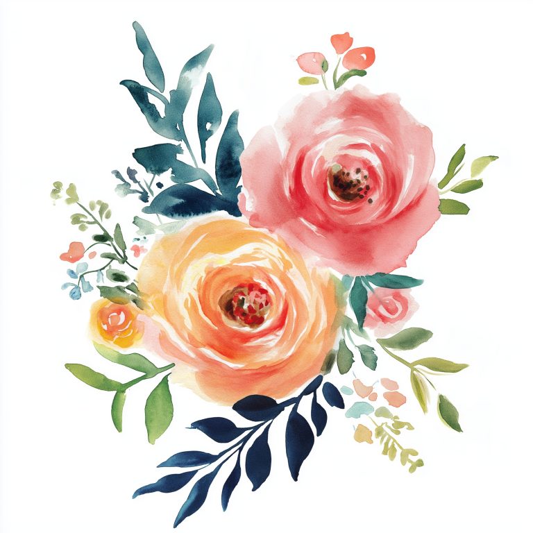 Watercolor Wedding Flowers