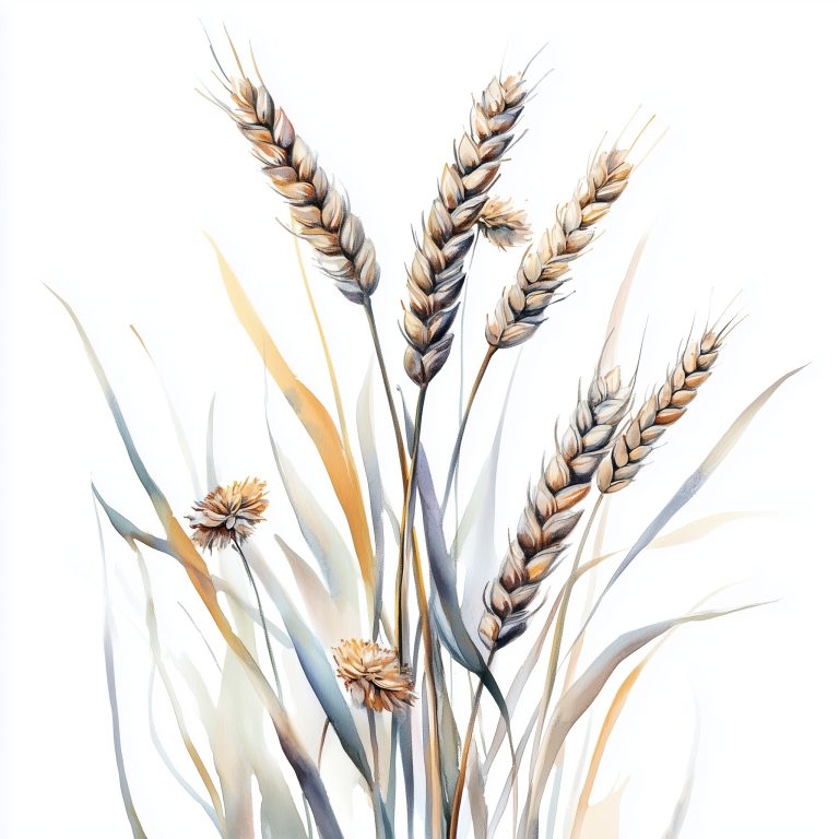 Watercolor Wheat Illustration