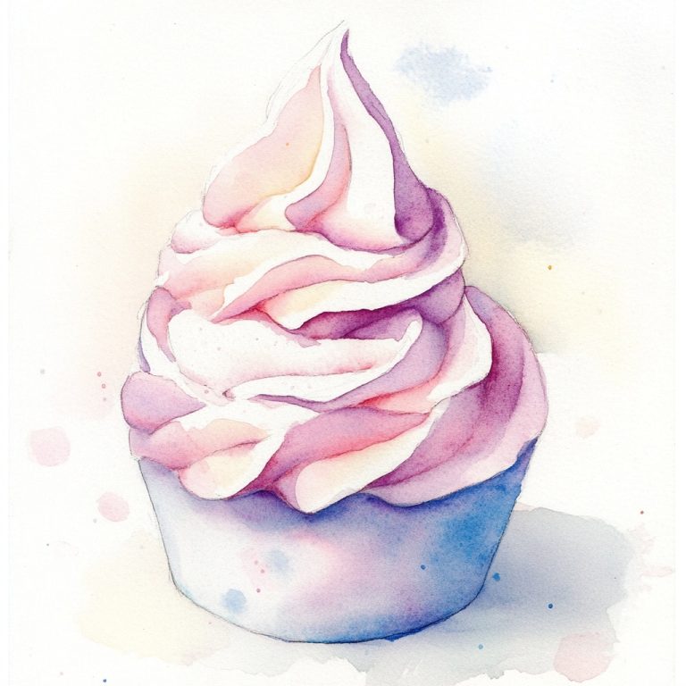 Watercolor Whipped Cream