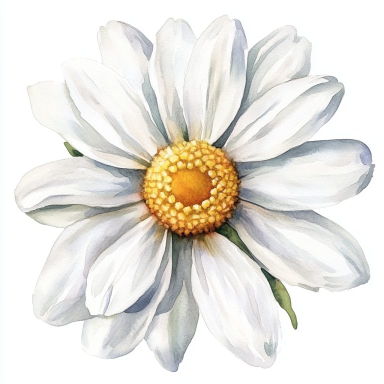 Watercolor White Daisy Clipart