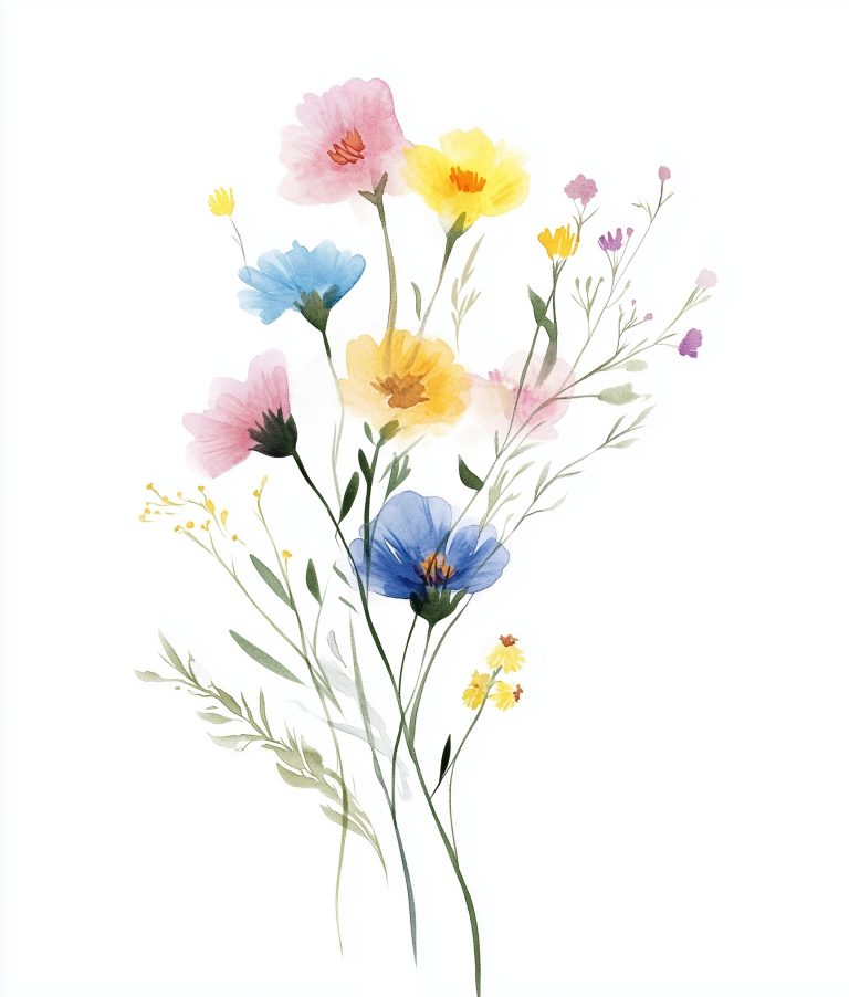 Watercolor Wildflower Bouquet