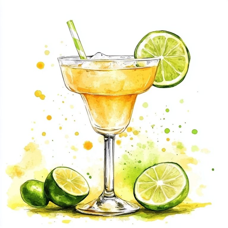 Watercolor Yellow Drink Illustration