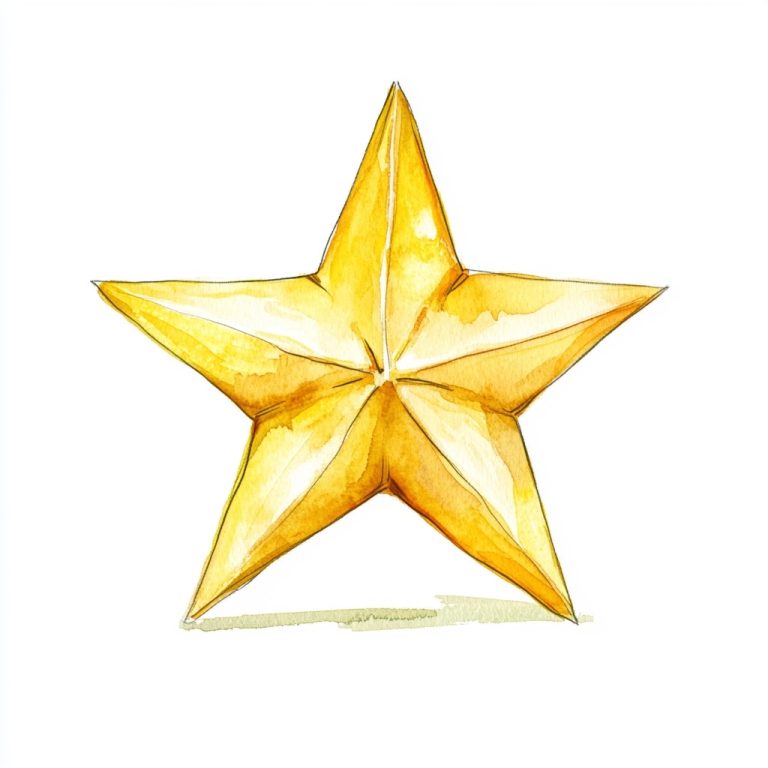 Watercolor Yellow Star