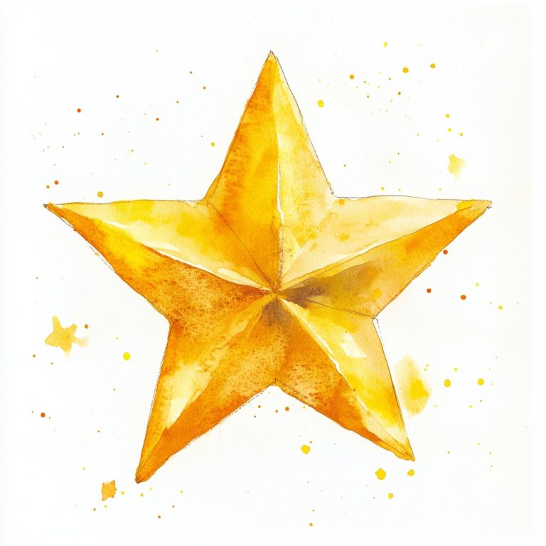 Watercolor Yellow Star Design