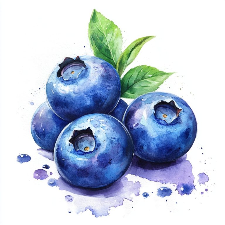 Watercolour Blueberry Illustration