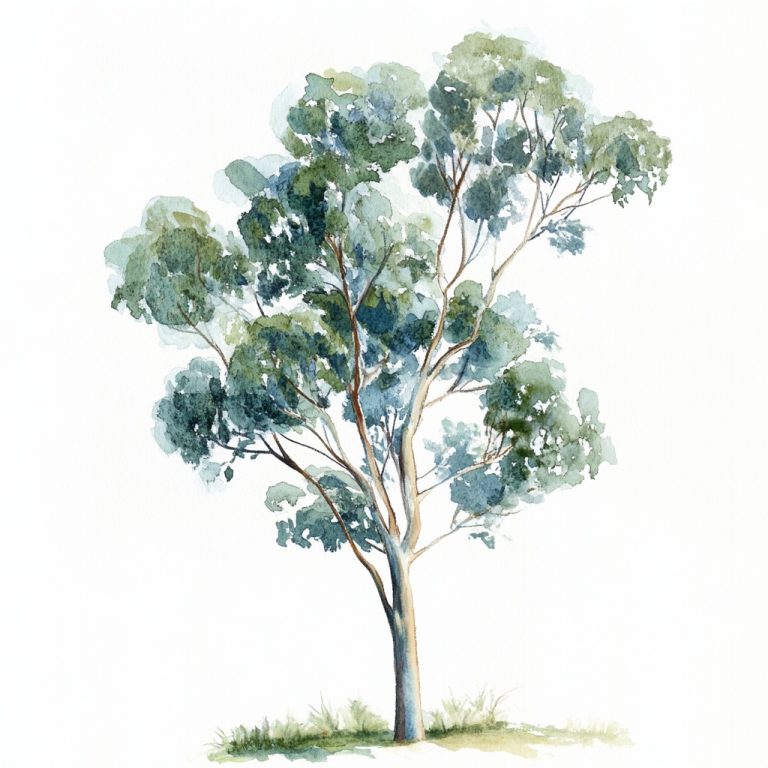 Watercolour Eucalyptus Tree