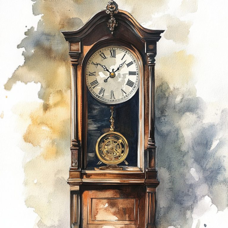 Watercolour Grandfather Clock