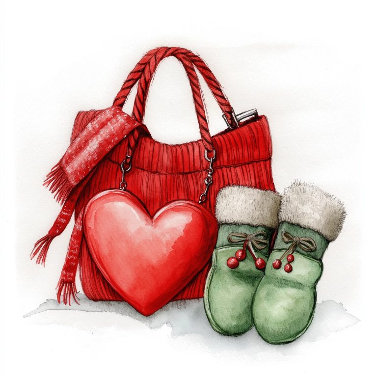 Watercolour Heart Bag Scene