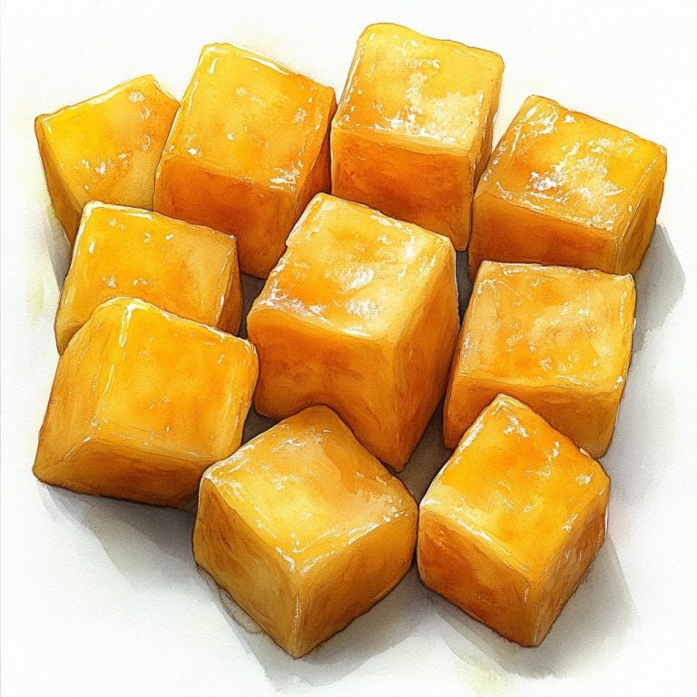 Watercolour Mango Cubes Top View