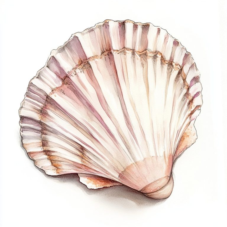 Watercolour Scallop Illustration