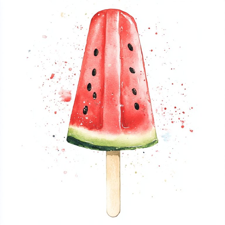 Watermelon Popsicle Watercolor Clipart