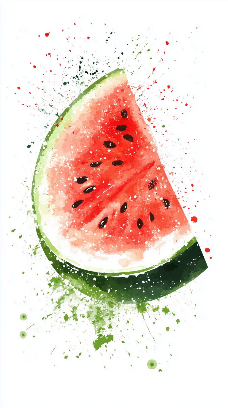 Watermelon Splash Watercolor Illustration scaled