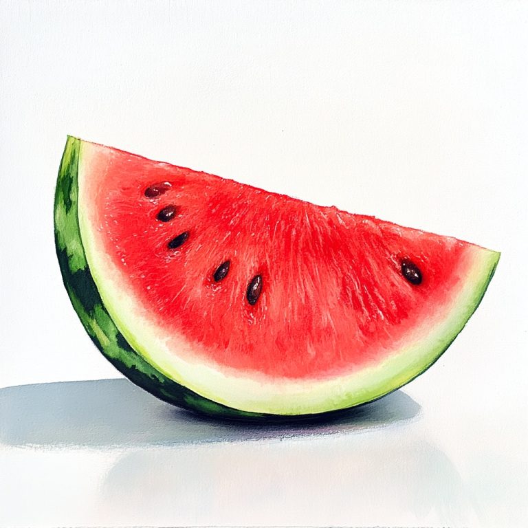 Watermelon on White Canvas