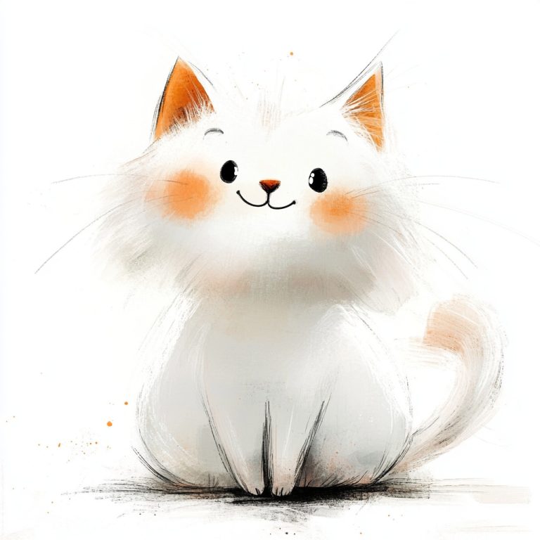 Whimsical Cat in Watercolors