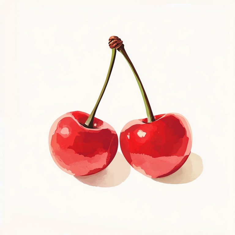 Whimsical Cherries in Watercolor