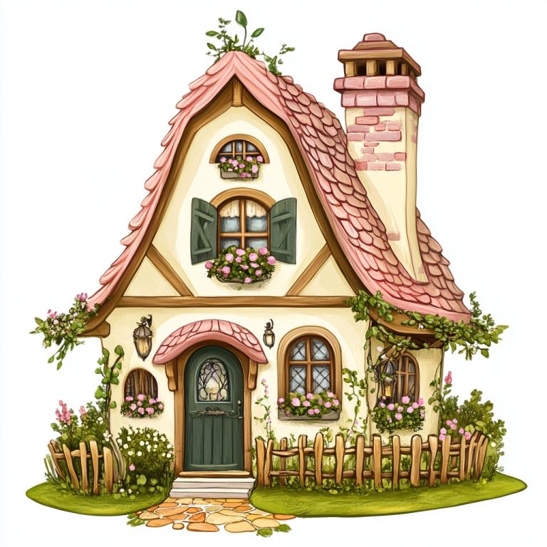 Whimsical Cottage Clipart Design