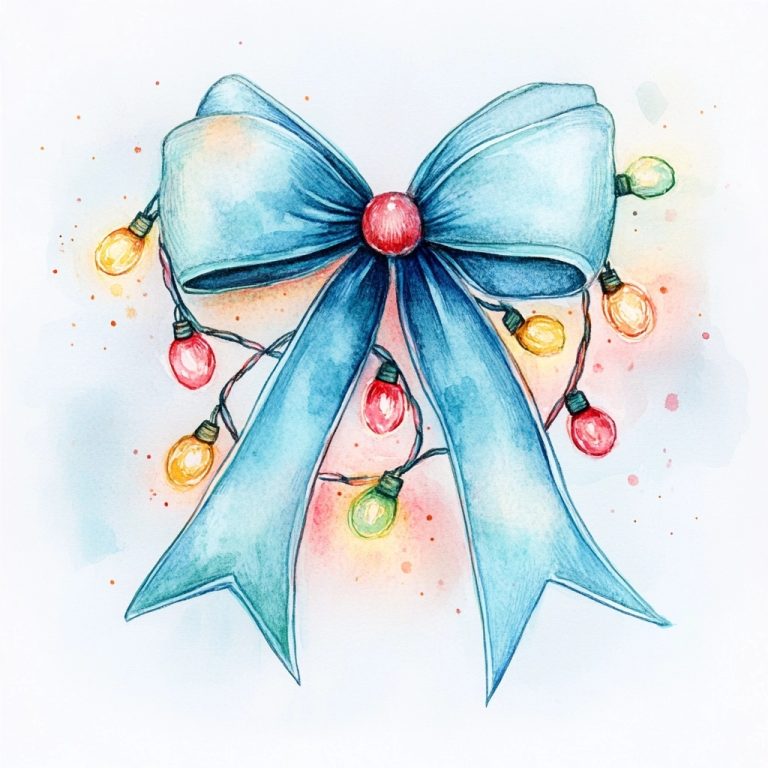 Whimsical Croquette Bow Watercolor