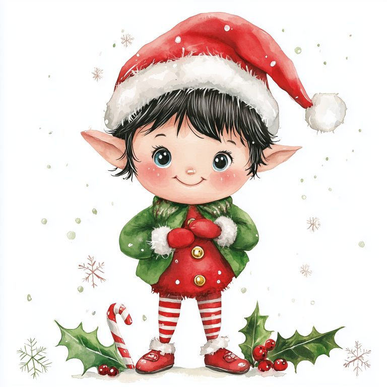 Whimsical Elf in Watercolor