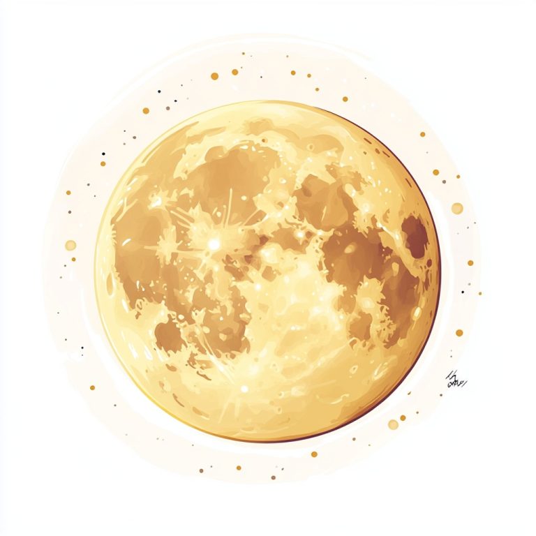 Whimsical Hand Drawn Moon A Bright Cartoon Illustration on a Crisp White Canvas