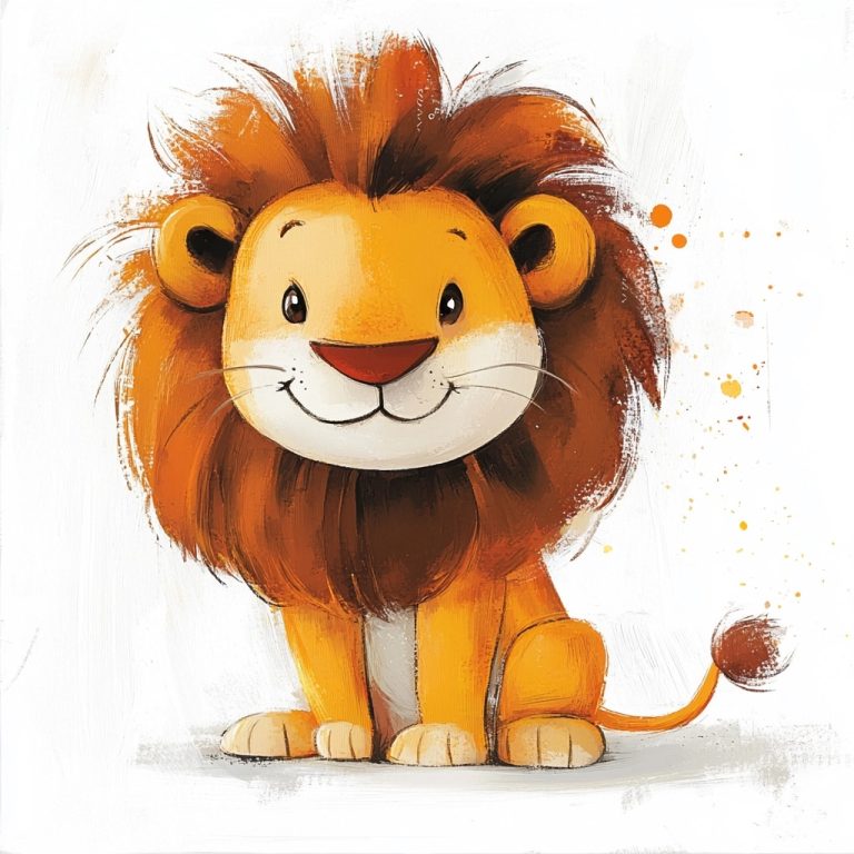 Whimsical Lion Illustration