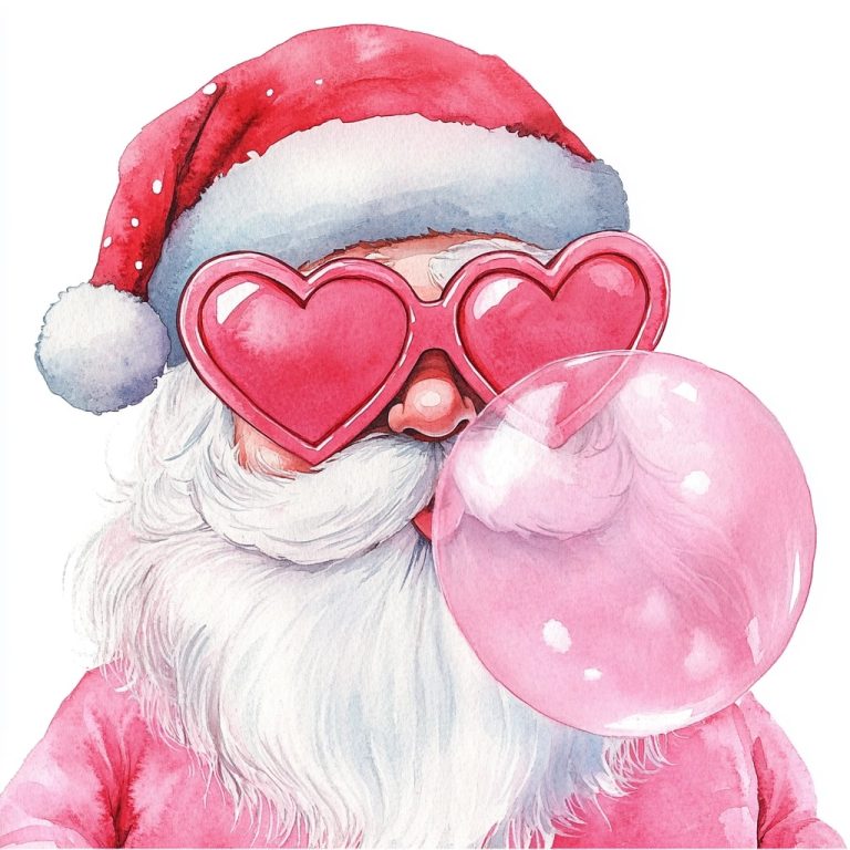 Whimsical Santa with Bubblegum