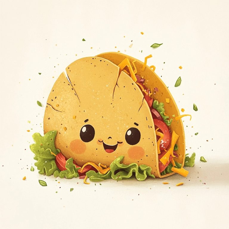 Whimsical Shattered Taco Illustration