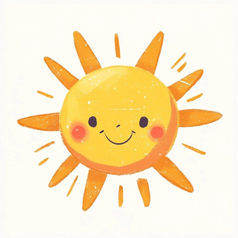 Whimsical Smiling Sun