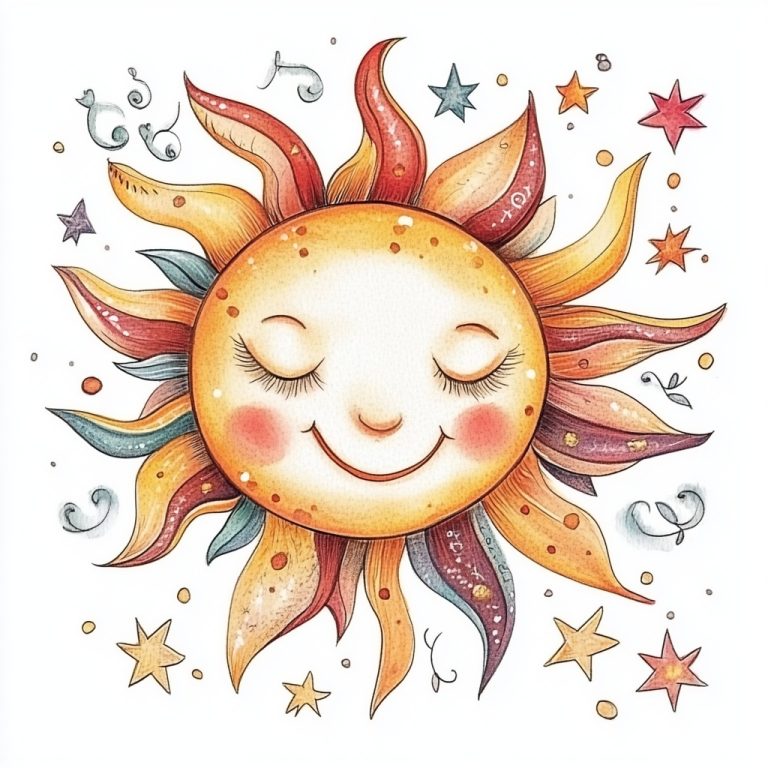 Whimsical Sun Doodle Art