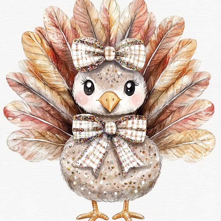 Whimsical Turkey Mosaic Illustration