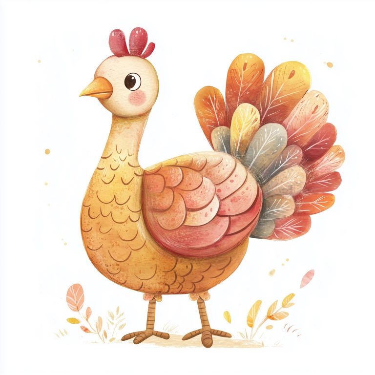 Whimsical Turkey in Soft Colors