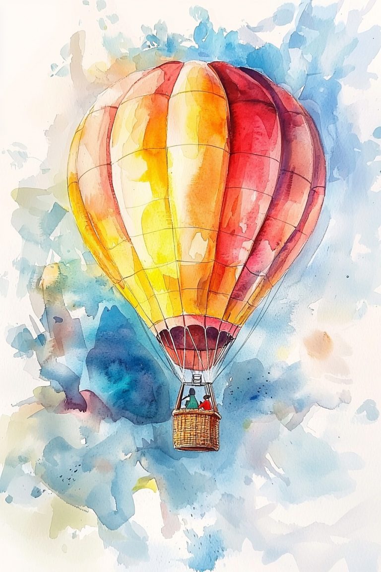 Whimsical Watercolor Balloon