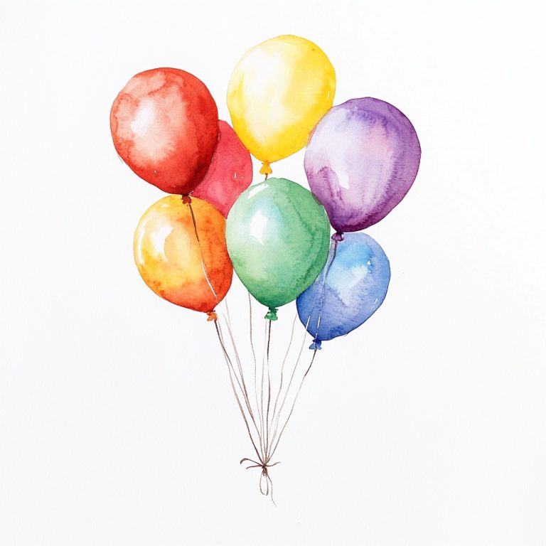 Whimsical Watercolor Balloons A Playful Illustration for Childrens Stories