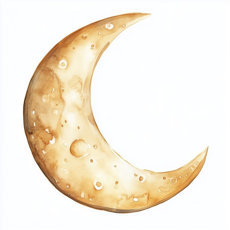 Whimsical Watercolor Beige Moon