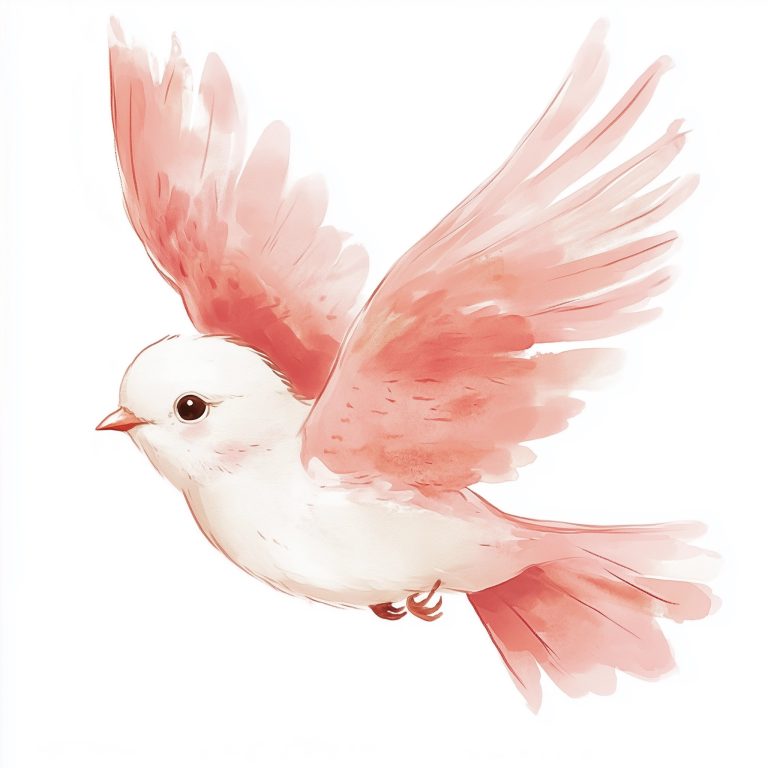 Whimsical Watercolor Bird Flight