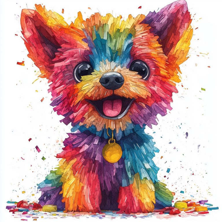 Whimsical Watercolor Dog Piata