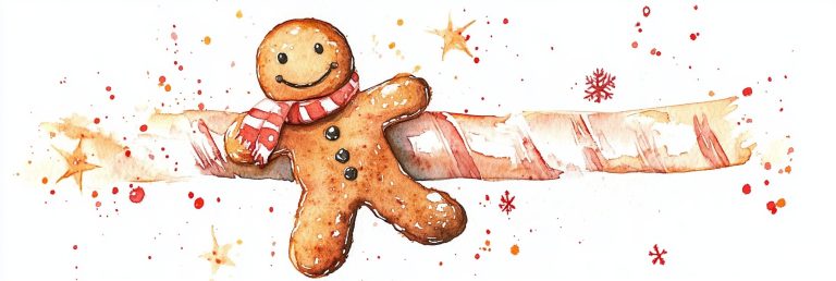 Whimsical Watercolor Gingerbread Men Festive Christmas Cookies on a Crisp White Canvas