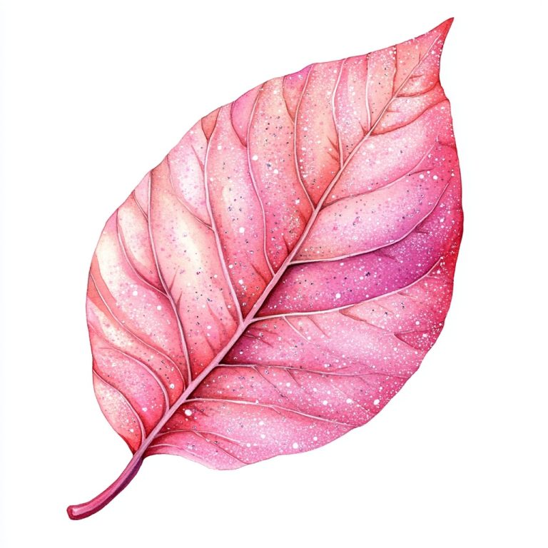 Whimsical Watercolor Glitter Leaf