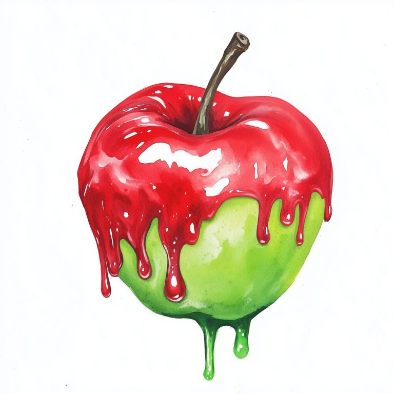 Whimsical Watercolor Poisoned Apple