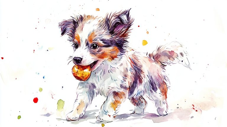 Whimsical Watercolor Puppy Snack