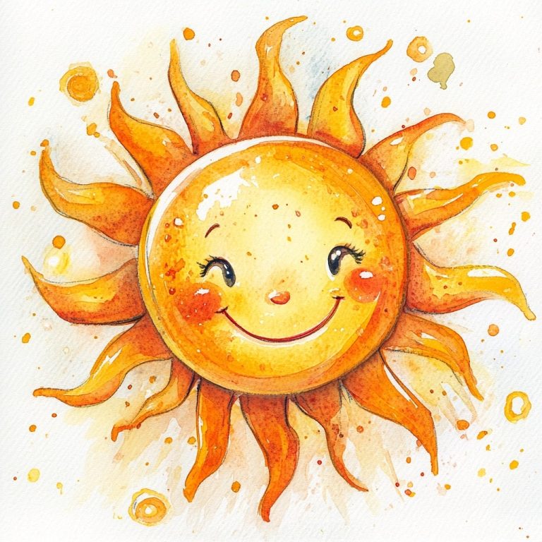 Whimsical Watercolor Sun