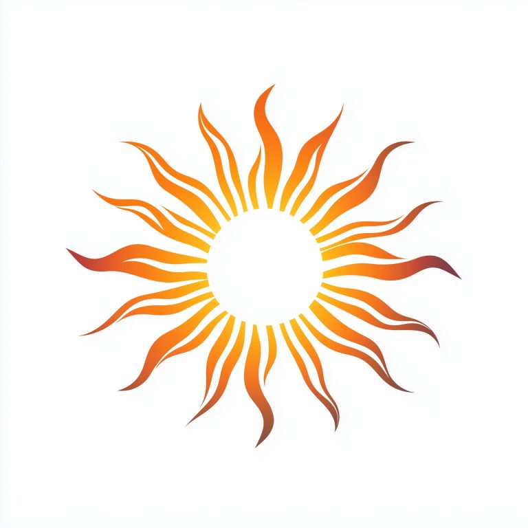 White Background Sun Logo