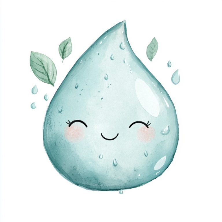 Winking Raindrop Illustration