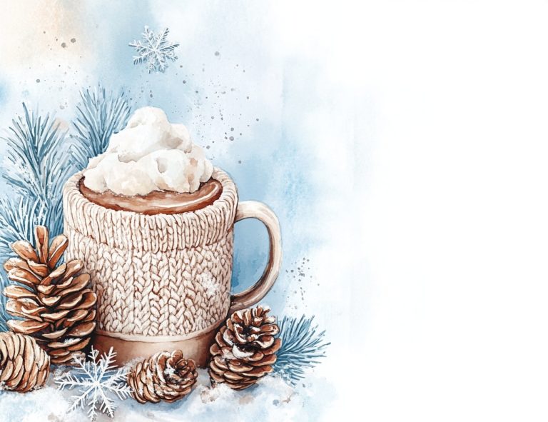 Winter Mug Watercolor Scene