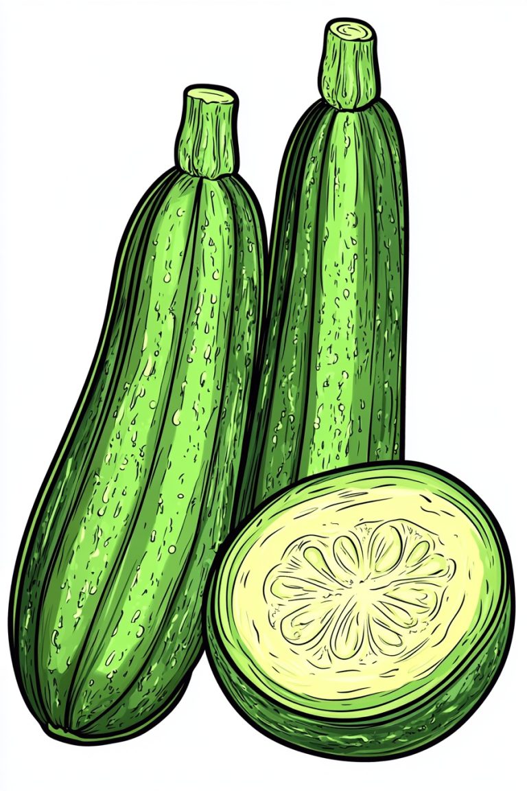 Zucchini Coloring Page Design